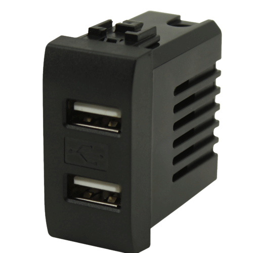 BV36-USB-NEGRA-1.png Modulo Tomacorriente USB Sencilla Paquete x 5 Unidades