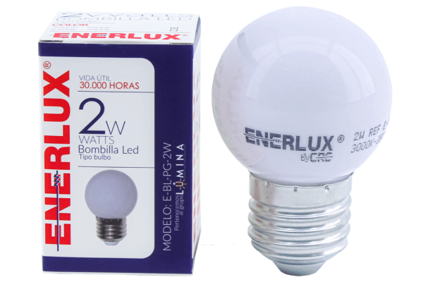 Bombilla Led Tipo Ping-Pong 2W Paq x 5 Unidades