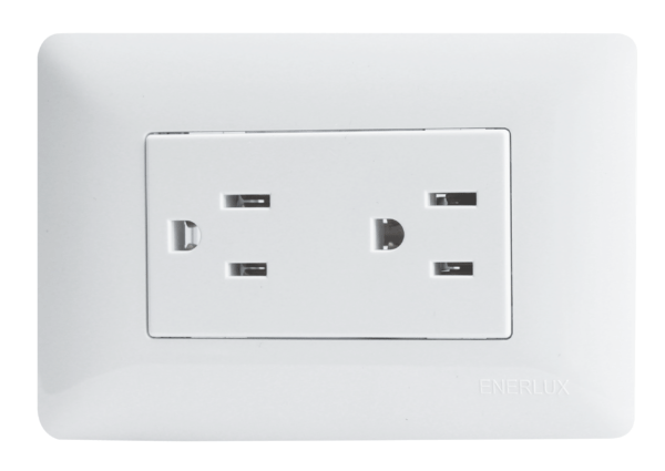 Tomacorriente doble con polo a tierra